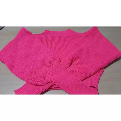 Cropped Manga Bufante Tricô Tricot Blusa de Frio Inverno