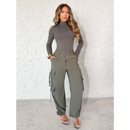 Body Collant Segunda Pele Gola Redonda Alta Básico Manga Longa