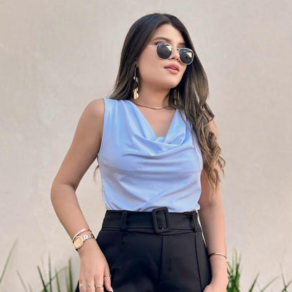Blusa Feminina Gola Boba Suplex Light Moda Verão Elegante