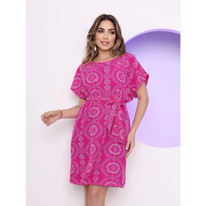 Vestido Crepinho Estampado