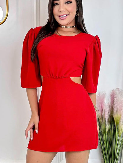Vestido Macaquinho de Manguinha Princesa Feminino