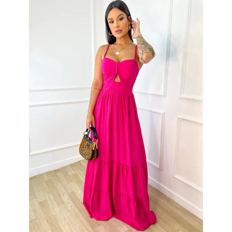 Vestido Longo Bojo Feminino Alça Regulável Linha Premium