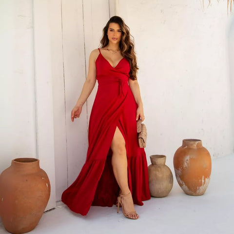 Vestido Envelope Alça Longo