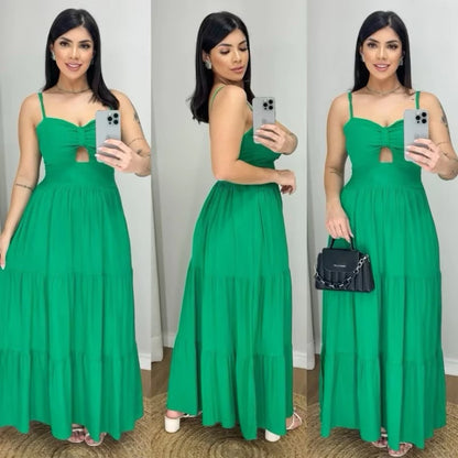 Vestido Longo Bojo Feminino Alça Regulável Linha Premium