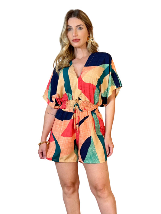 Macaquinho Feminino Curto Estampado Verão