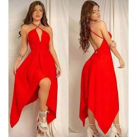 Vestido De Amarrar Várias Maneiras de Usar. Vestido Mídi Envelope de Pontas