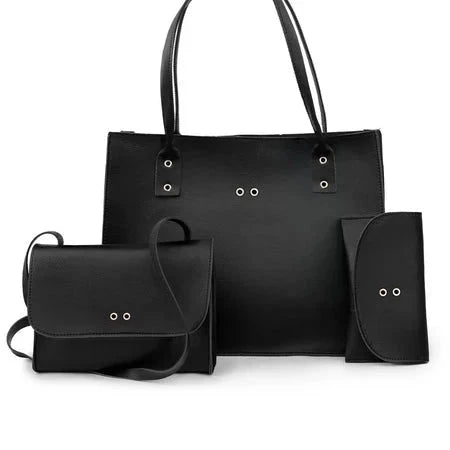 Grátis um   Kit 3 Bolsas Femininas – Bolsa Grande, Média e Carteira Simples Glamour