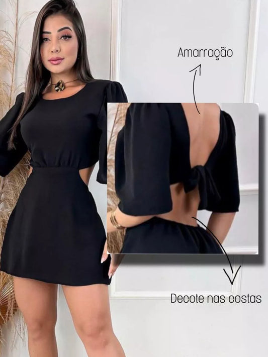 Vestido Macaquinho de Manguinha Princesa Feminino