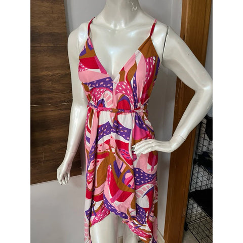 Vestido De Amarrar Várias Maneiras de Usar. Vestido Mídi Envelope de Pontas