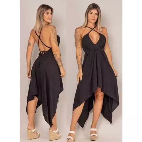 Vestido De Amarrar Várias Maneiras de Usar. Vestido Mídi Envelope de Pontas