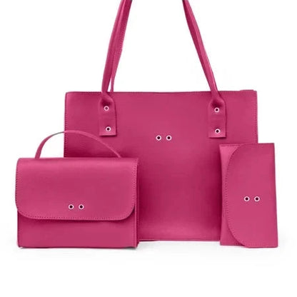 Grátis um   Kit 3 Bolsas Femininas – Bolsa Grande, Média e Carteira Simples Glamour