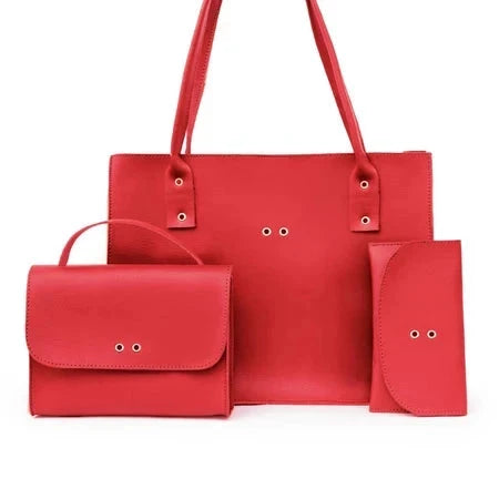 Grátis um   Kit 3 Bolsas Femininas – Bolsa Grande, Média e Carteira Simples Glamour