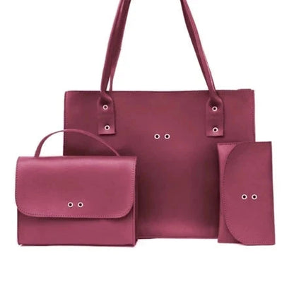 Grátis um   Kit 3 Bolsas Femininas – Bolsa Grande, Média e Carteira Simples Glamour