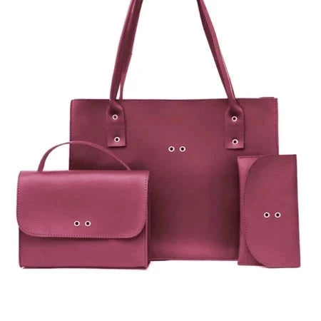 Grátis um   Kit 3 Bolsas Femininas – Bolsa Grande, Média e Carteira Simples Glamour