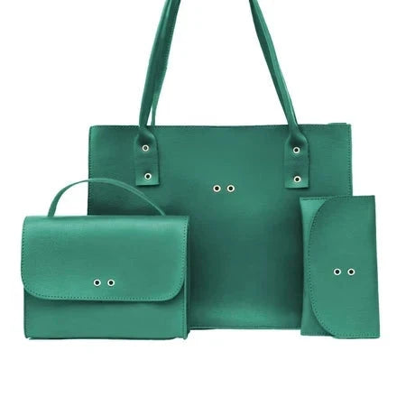 Grátis um   Kit 3 Bolsas Femininas – Bolsa Grande, Média e Carteira Simples Glamour