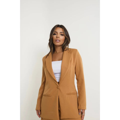 Blazer Alfaiataria Feminino Alongado Social Terninho Botão