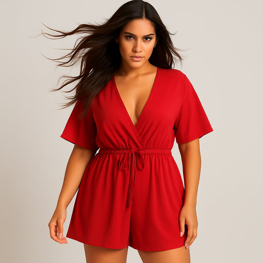 Macaquinho Feminino Estilo Vestido Soltinho Macacão Curto