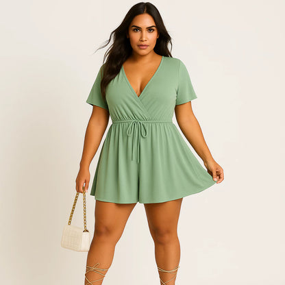 Macaquinho Feminino Estilo Vestido Soltinho Macacão Curto