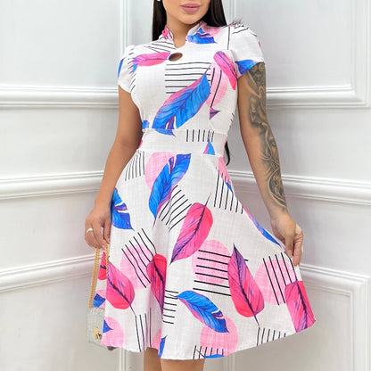 Vestido Feminino Solto Rodadinho com Manga Bufante