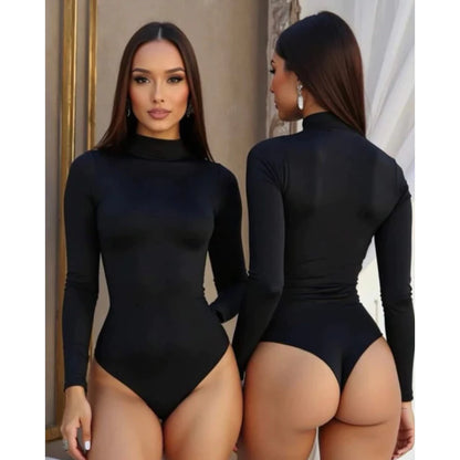 Body Feminino Inverno Gola Alta – Manga Longa em Malha Quentinha