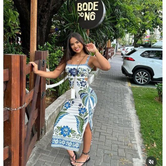 Vestido Feminino Estampado 3D Inspiração Farm Versátil e Elegante