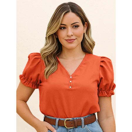 Blusa Feminina Elegante com Manga Princesa