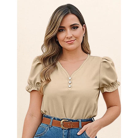 Blusa Feminina Elegante com Manga Princesa