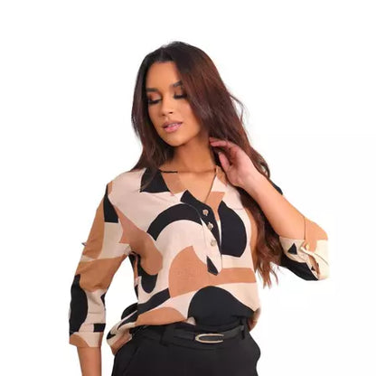 Camisa Social Feminina Manga 3/4