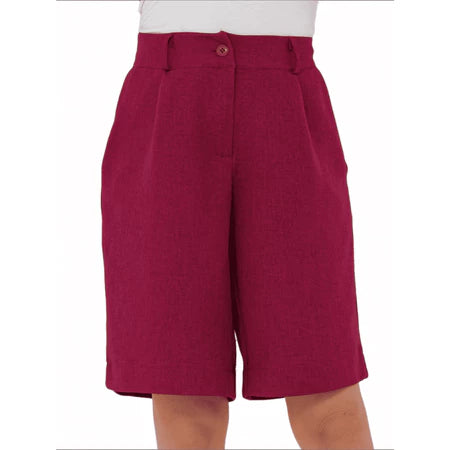 Bermuda Feminina em Linho Rústico com Fechamento Frontal
