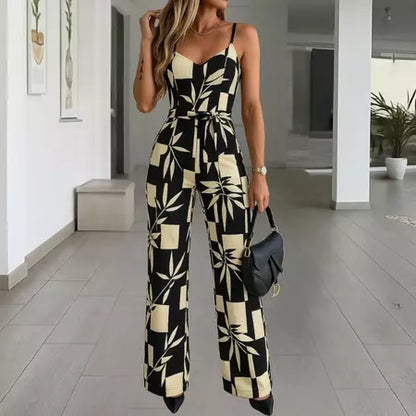 Macacão Longo Feminino Pantalona Estampado