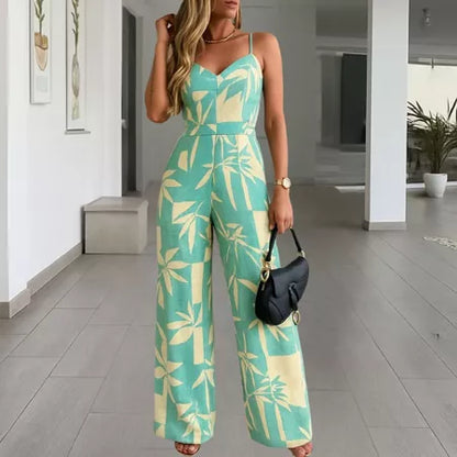 Macacão Longo Feminino Pantalona Estampado