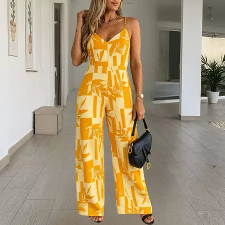 Macacão Longo Feminino Pantalona Estampado