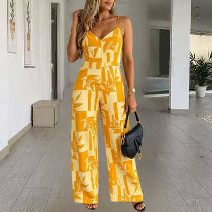 Macacão Longo Feminino Pantalona Estampado