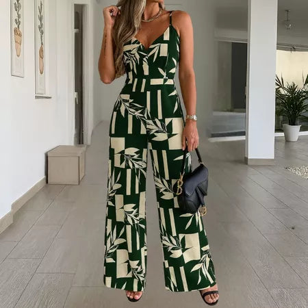 Macacão Longo Feminino Pantalona Estampado