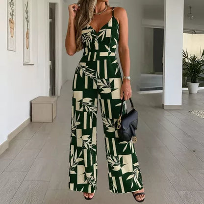 Macacão Longo Feminino Pantalona Estampado