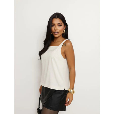 Blusa Feminina Alça em Viscolinho