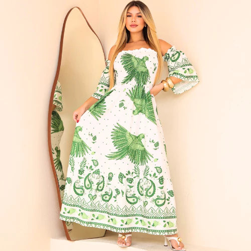Vestido Longo Feminino Moda Ciganinha Verão