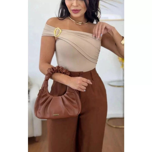 Body Feminino com Fivela Simples Glamour