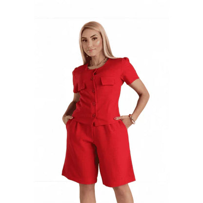 Bermuda Feminina em Linho Rústico com Fechamento Frontal