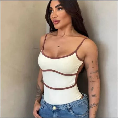 Body Feminino Costa Nua em Suplex com Alça Fina