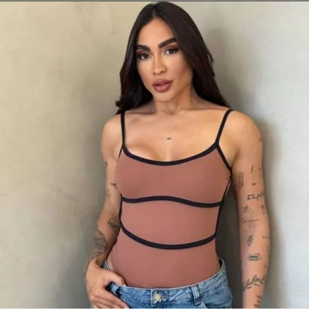 Body Feminino Costa Nua em Suplex com Alça Fina