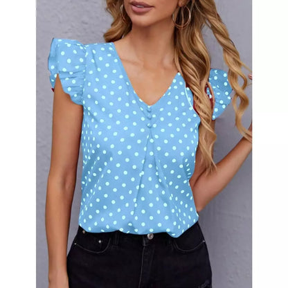 Blusa Poá Feminina Elegante – Babado Plissado