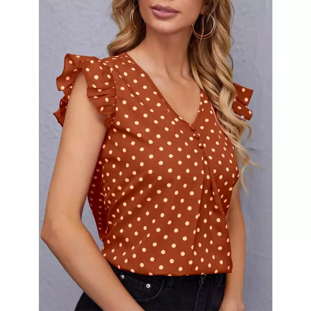 Blusa Poá Feminina Elegante – Babado Plissado