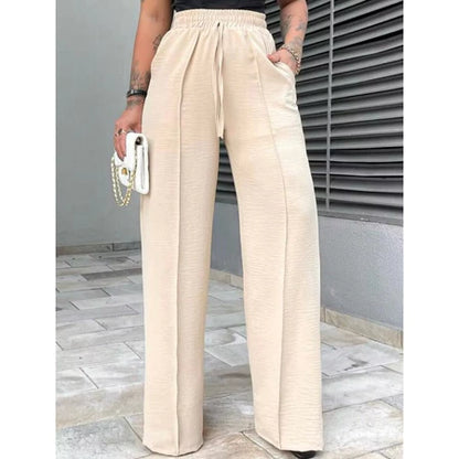 Calça Pantalona Feminina Duna Cintura Alta com Bolso