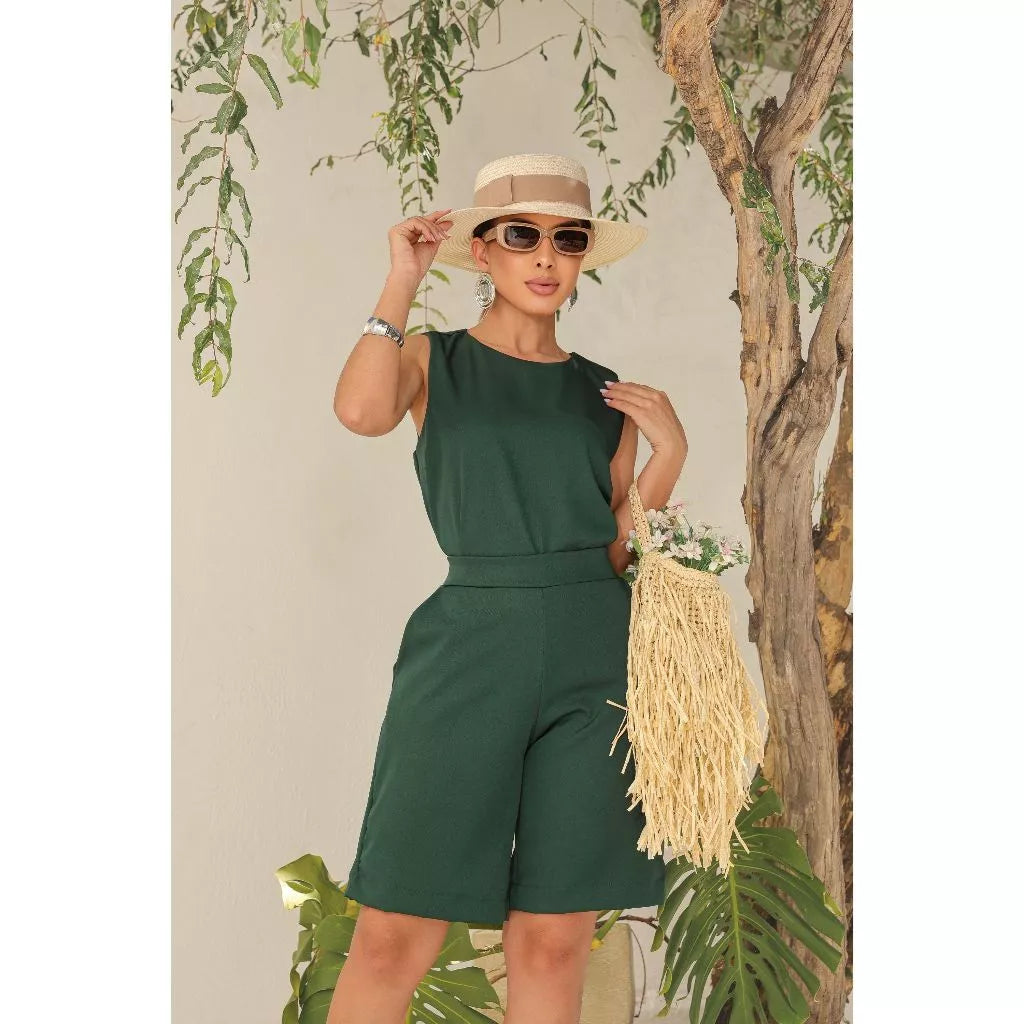 Conjunto Alfaiataria Feminino Short com Blusa