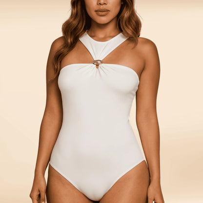 Body Feminino Elegante em Suplex Premium com Argola Dourada