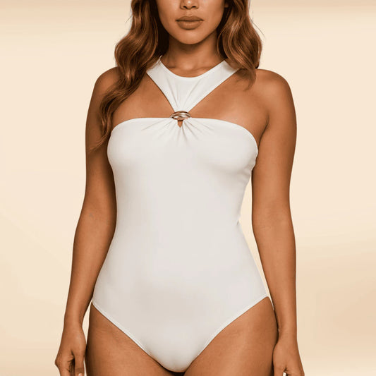 Body Feminino Elegante em Suplex Premium com Argola Dourada