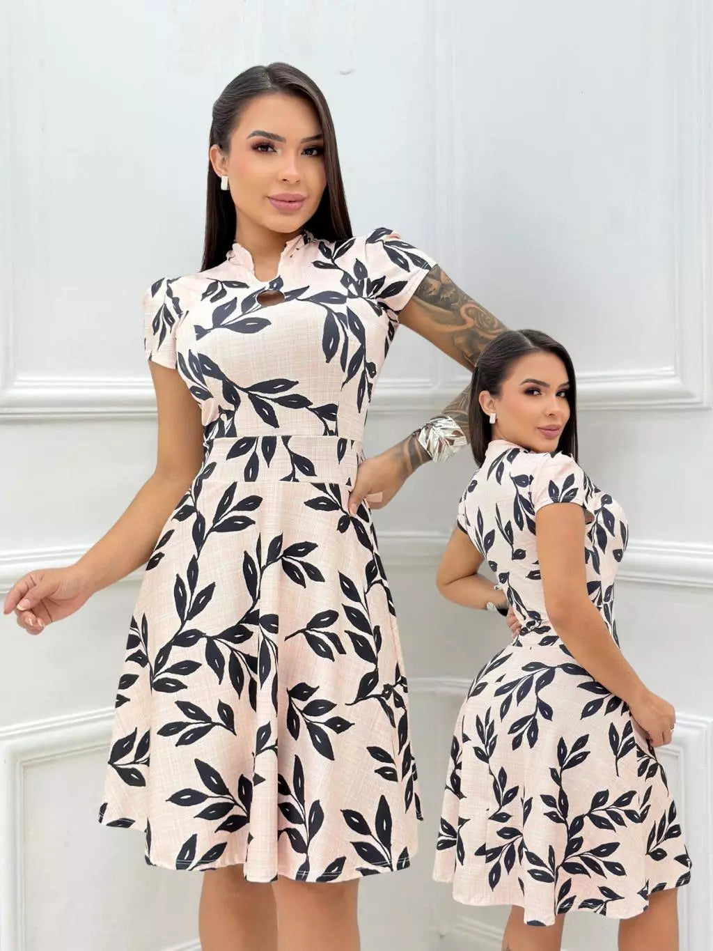 Vestido Feminino Solto Rodadinho com Manga Bufante