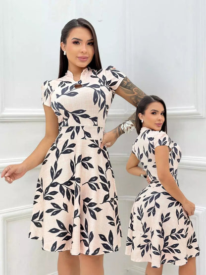 Vestido Feminino Solto Rodadinho com Manga Bufante