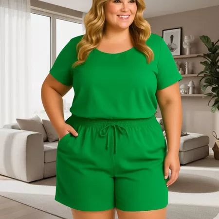 Conjunto Feminino Crepe Dunas Plus Size